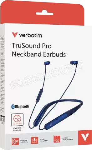 Photo de Ecouteurs intra-auriculaire avec micro Verbatim TruSound Pro (Bleu)