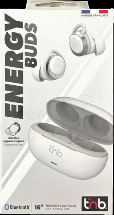 Photo de Ecouteurs intra-auriculaire sans fil T'nB Energy Buds (Blanc)