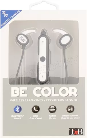 Photo de Ecouteurs intra-auriculaires Bluetooth T'nB Be Color (Blanc)