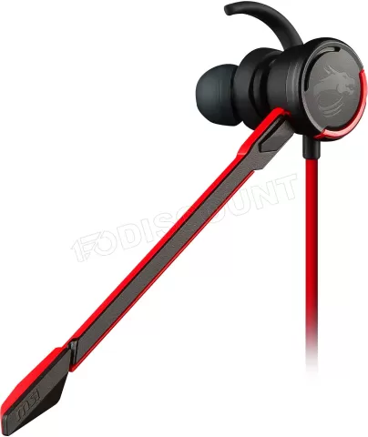 Photo de Ecouteurs intra-auriculaires Gamer MSI Immerse GH10 (Noir/Rouge)