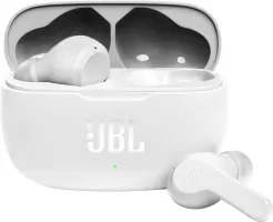 Photo de Ecouteurs intra-auriculaires sans fil Bluetooth JBL Wave 200 TWS (Blanc)