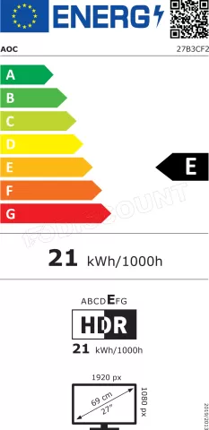 Photo de Ecran 27" AOC Basic B3 27B3CF2 Full HD 100Hz (Noir)