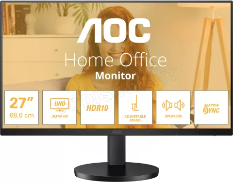 Photo de Ecran 27" AOC Basic B3 U27B3AF 4K Ultra HD (Noir)