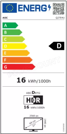 Photo de Ecran 27" AOC Q27E4U Quad HD 120Hz (Noir)