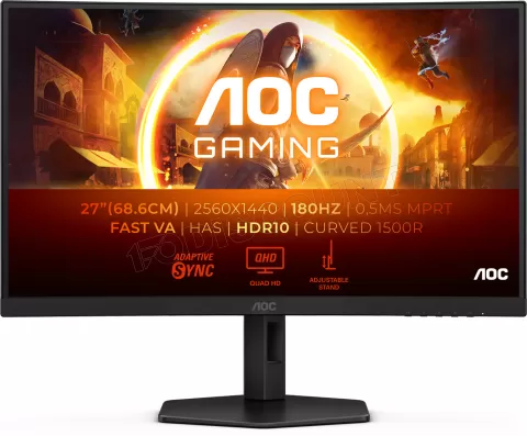 Photo de Ecran incurvé 27" AOC Gaming G4 CQ27G4X Quad HD 180Hz (Noir)