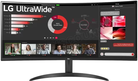 Photo de Ecran incurvé 34" LG UltraWide 34WR50QK-B UWQHD 100Hz (Noir)
