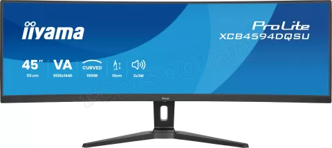 Photo de Ecran incurvé 45" Iiyama ProLite XCB4594DQSU-B1 Dual Quad HD (Noir)
