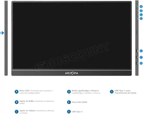 Photo de Ecran portable 15.6" Arzopa S1 Table Full HD (Noir)