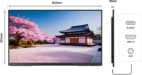 Photo de Ecran portable 24" JapanNext JN-MD-IPS238F-C6 Full HD (Noir)