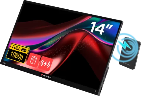 Photo de Ecran portable tactile 14" Verbatim PM-14 Full HD avec batterie externe intégré (Noir)