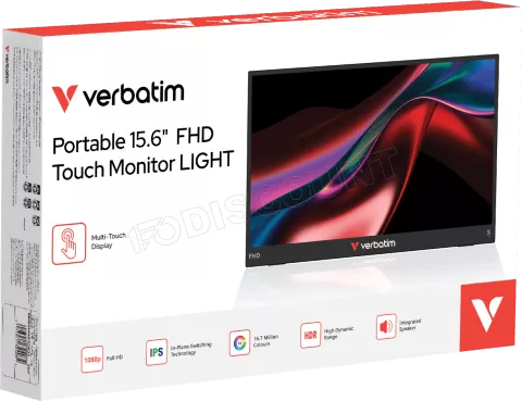 Photo de Ecran portable tactile 15,6" Verbatim Light Full HD (Noir)