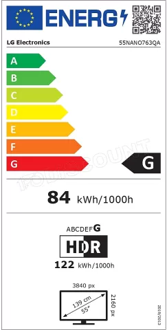 Photo de Ecran/TV 55" LG Nano Cell 55NANO763QA 4K Ultra HD (Noir)