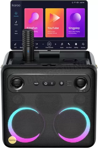 Photo de Enceinte Karaoké nomade Ikarao Break X2 écran tactile 10.1" (Noir)