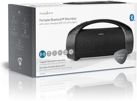 Enceinte nomade Bluetooth Nedis Party Boombox 50W (Noir) à prix bas