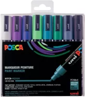 Photo de Etui de 8 marqueurs Posca PC5M - Couleurs froides