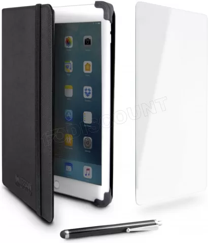 Photo de Étui de protection à rabat universel Urban Factory 10,5" + 1x protection verre trempé + 1x stylet (Noir)