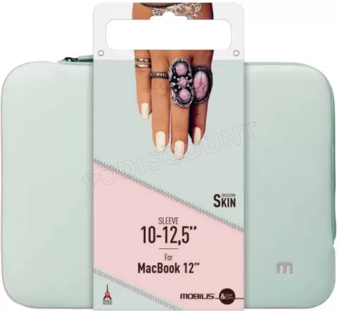 Photo de Étui de protection (Housse) Mobilis Skin pour ordinateur portable 12,5"max (Gris/Rose)