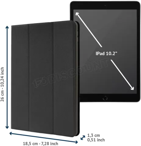 Photo de Étui de protection (Housse) Tucano Up Plus pour tablette Apple Ipad 10.2" / Ipad Air 10.5" (Noir)