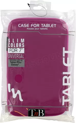 Photo de Étui de protection (Housse) universel T'nB Slim pour tablette 7" max (Rose)