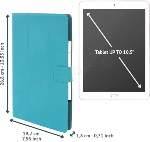 Photo de Étui de protection (Housse) universelle Tucano Facile Plus pour tablette 10" (Bleu)