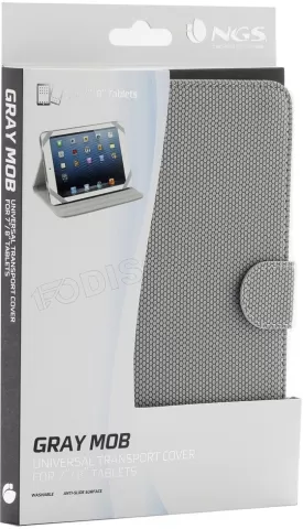 Photo de Étui de protection universelle à rabat NGS Mob pour tablettes 8"max (Gris)