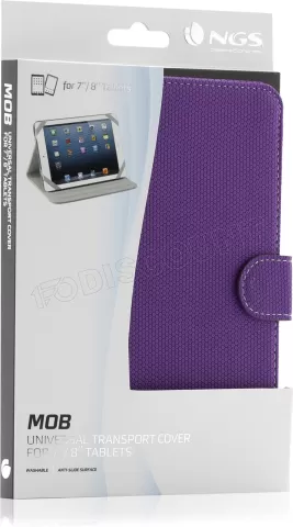 Photo de Étui de protection universelle à rabat NGS Mob pour tablettes 8"max (Violet)