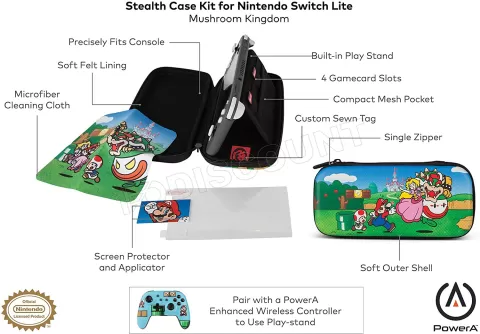 Photo de Etui rigide PowerA Super Mario Mushroom Kingdom pour Console Nintendo Switch Lite