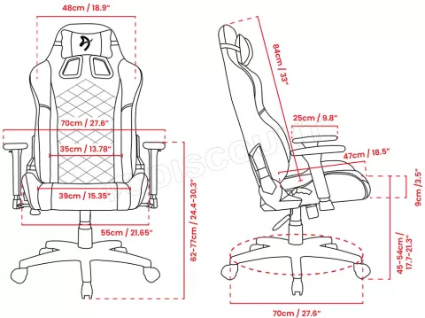 Photo de Fauteuil Arozzi Avanti SoftFabric (Gris)