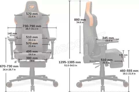 Photo de Fauteuil Cougar Armor Evo M (Noir/Or)