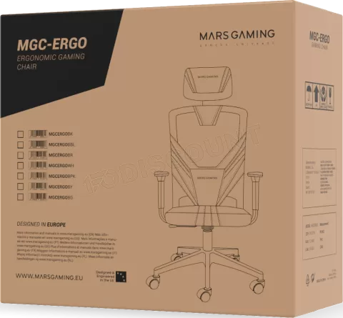 Photo de Fauteuil ergonomique Mars Gaming MGC Ergo (Noir/Vert)