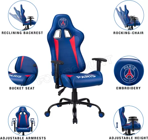 Photo de Fauteuil Gamer Subsonic Paris Saint Germain (Bleu/Rouge)