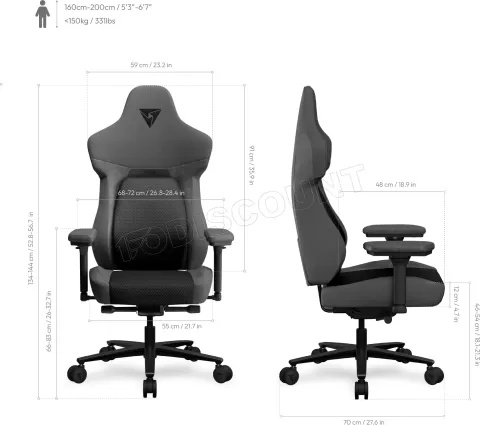 Photo de Fauteuil Gamer ThunderX3 Core Mesh (Noir)