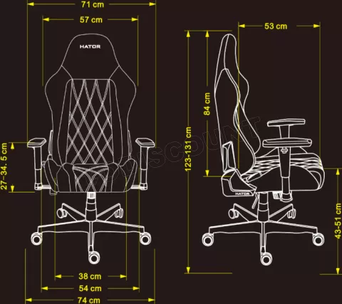 Photo de Fauteuil Hator Darkside 3 - Taille M (Noir)