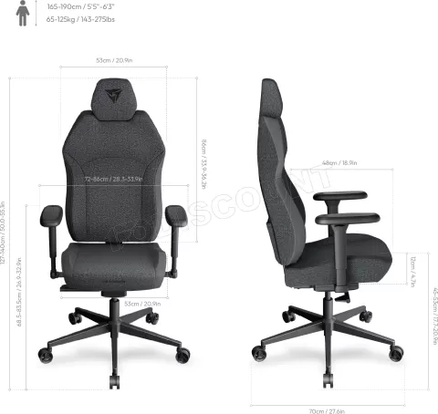 Photo de Fauteuil ThunderX3 Solo 360 Loft (Gris)