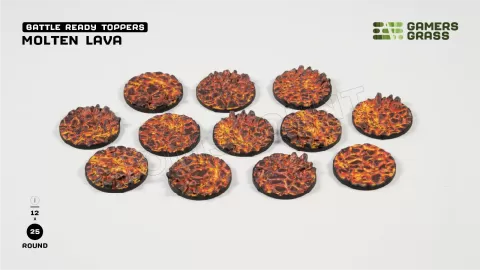 Photo de Gamers Grass - Molten Lava : Round 25mm (x12)
