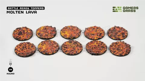 Photo de Gamers Grass - Molten Lava : Round 28mm (x10)