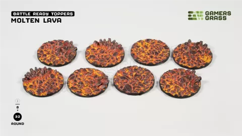 Photo de Gamers Grass - Molten Lava : Round 32mm (x8)