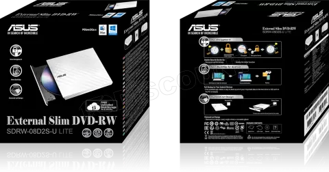 Photo de Graveur DVD externe slim Asus SDRW-08D2S-U Lite (Blanc)