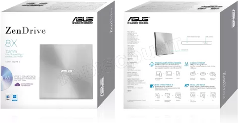 Photo de Graveur DVD externe slim Asus ZenDrive U7M (Argent)