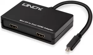 Photo de Hub Mini DisplayPort Lindy MST vers 2 ports HDMI 2.0 (Noir)