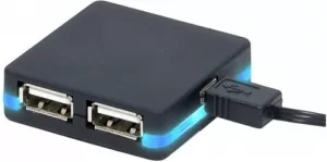 Photo de Hub USB 2.0 Dexlan 4 ports auto-alimenté avec LED