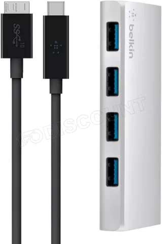 Photo de Hub USB 3.0 Belkin - 4 ports avec câble USB-C 1m