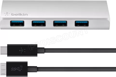 Photo de Hub USB 3.0 Belkin - 4 ports avec câble USB-C 1m