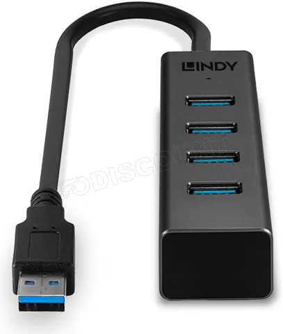 Photo de Hub USB 3.0 Lindy - 4 ports type A (Gris)