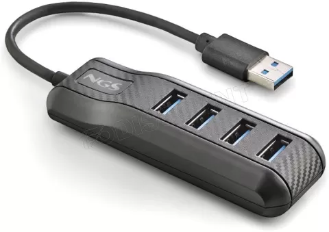 Photo de Hub USB 3.0 NGS Ultra Slim - 4 ports (Noir)