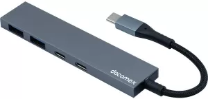 Photo de Hub USB 3.0 type C Dacomex HB504 4 ports (Gris)