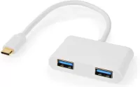 Photo de Hub USB 3.0 type-C Nedis 2 ports USB/A (Blanc)