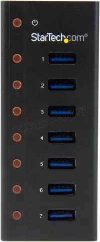 Photo de Hub USB 3.2 Startech - 7 ports Type A avec support mural (Noir)