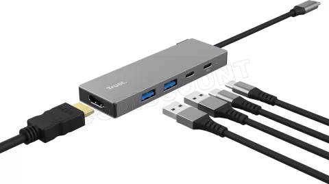 Photo de Hub USB-C 3.2 Trust Dalyx - 5 ports (Gris)