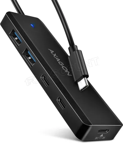 Photo de Hub USB-C Axagon HUE-C2C - 2x USB-A + 2x USB-C 0.19m (Noir)